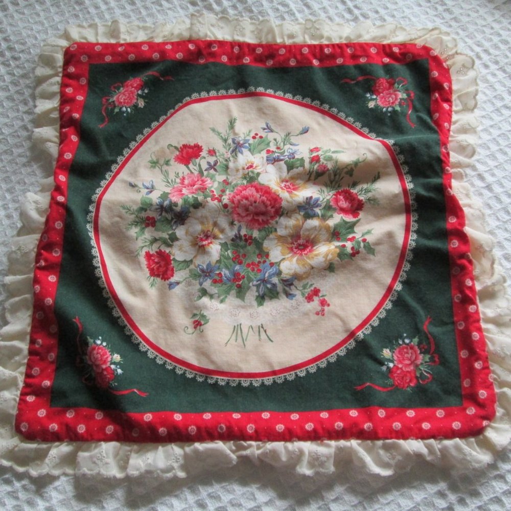 Vintage pillow sham case cover red